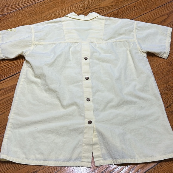 Conga Line Caribbean Soul vintage pale yellow button front blouse. Size Medium - Picture 5 of 8